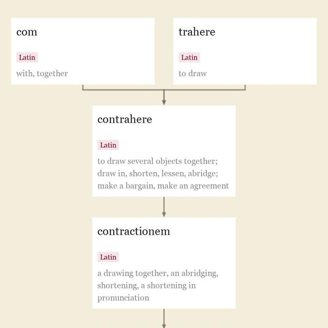 Origin and meaning of contraction