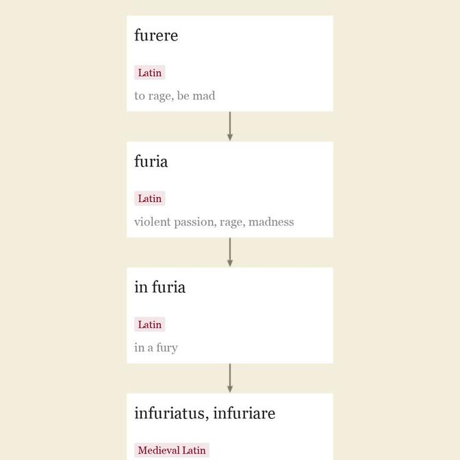 Origin and meaning of infuriate