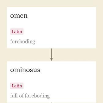 Origin and meaning of ominous