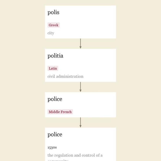 Origin and meaning of police