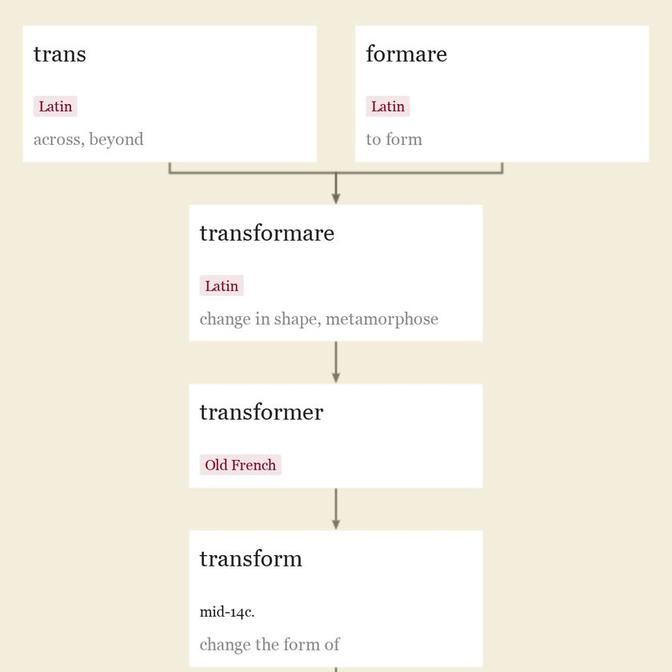 Origin and meaning of transform