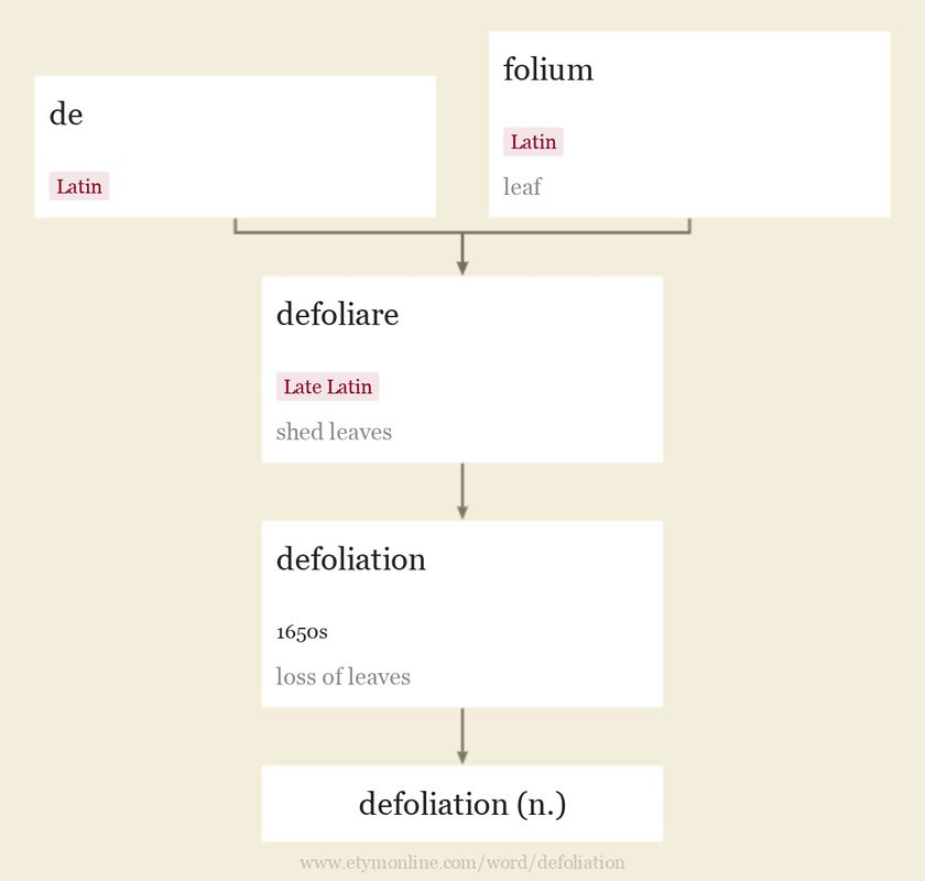 Origin and meaning of defoliation