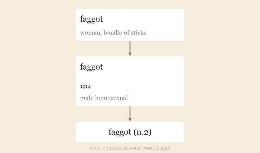 Origin and meaning of faggot