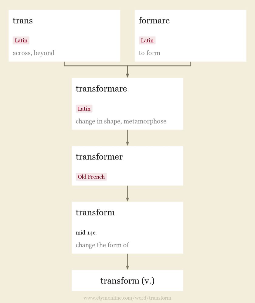 Origin and meaning of transform