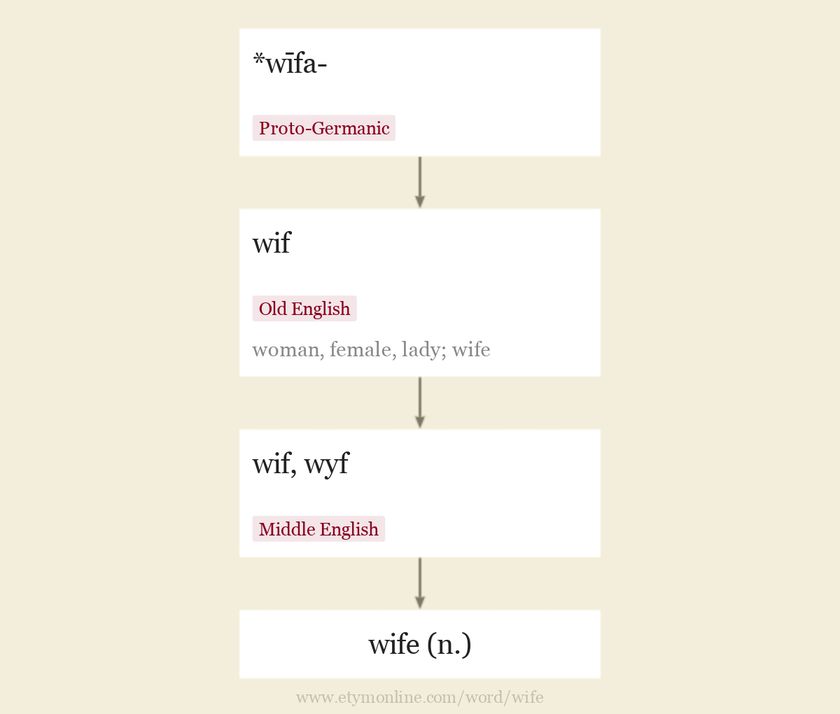 Origin and meaning of wife